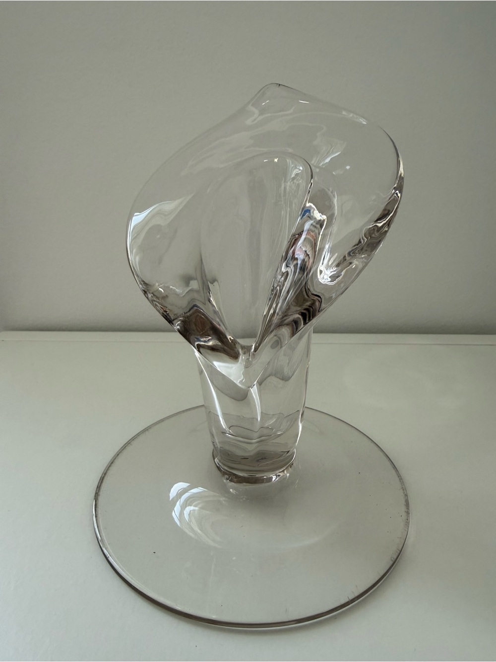Vintage Cambridge Glass Calla Lily Jack in the Pulpit Candle Holder Clear Glass